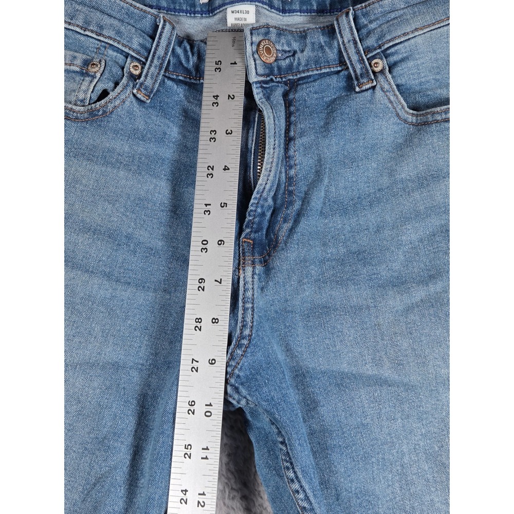 Calvin Klein Jeans Slim Fit 34x30 Medium Wash Blue Mens Distressed Denim - Picture 6 of 10